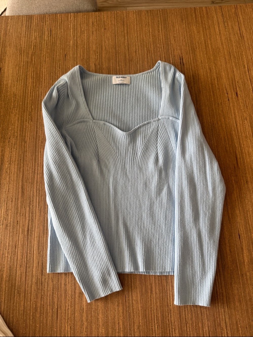 Old Navy Scoop Neck Ribbed Sweater in Light Blue